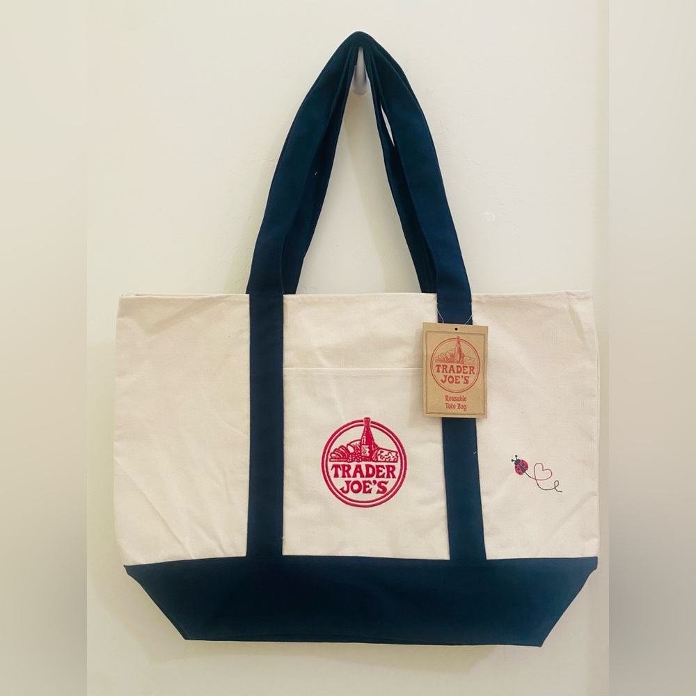 2PACK NWT Trader Joe’s Canvas Tote | Boho Reusable Market Bag | Gift Idea - Picture 2 of 6
